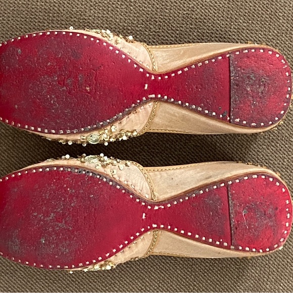 Tan Flats with Intricate Embellishments and Slip-On Design - Picture 3 of 6